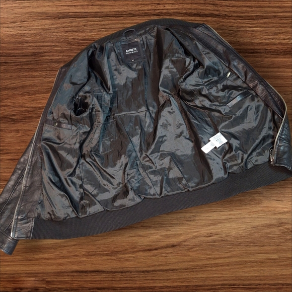 Barneys Originals Leather Jacket, Levi's Patch ❤️ A Guy In Levi's, Women Size S - Picture 12 of 16